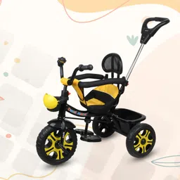 duggi muggi Grand Kids|Baby Trike|Tricycle with Safety Guardrail for Age Group 1 to 5 Years KIDS RED CYCLE WITH PUSH HANDLE , FRONT & BACK BASKET Tricycle-picture-38