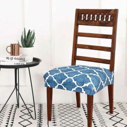 b7 creations Green Printed Polyester Blend 16x20 Inches Chair Covers (Set of 6)-picture-16