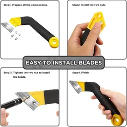 helmik Tile Grout Remover Tool with 4 Blades | Tile Gap & Joint Cleaner | Grout Scraper Lever Tool image 3