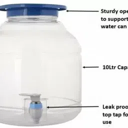 Plastic Water Dispenser Jar with tap 10 l white 1000 ml Bottle With Drinking Glass-image-32