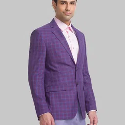 raymond Men Checkered Single Breasted Casual Blazer image 3