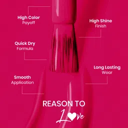 beauty people Diva Nail Polish, 21-Free Formula, Vibrant Shade, Fuchsia Flame, 8ml Fuchsia Flame image 3