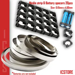 HUBX COMBO NICKLE METAL STRIP 1 METER AND 18650 3.7V LITHIUM BATTERY SPACER- 20 PCS image 2