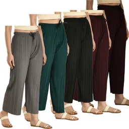 abd store Pack of 5 Women Regular Fit Multicolor Lycra Blend Trousers-picture-13