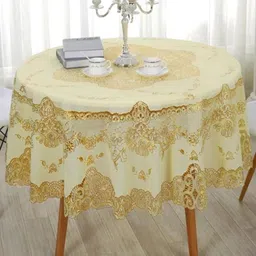 delhi pvc corp PVC 6 Seater Embroidered Table Cover-picture-16