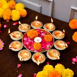 enovetica Diya Urli Embossed Iron Decorative Platter-picture-20