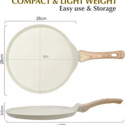 solara Belmont Ceramic Dosa Pan Non Stick, Dosa Tawa 28 cm diameter image 5