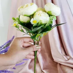 satyam kraft 1 Pc Artificial Rose Peony Flower Bunch for Home Decor Clear Peony Artificial Flower image 4