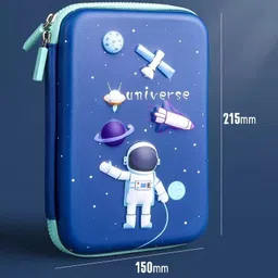 excite shoppers 3D Space waterproof Pencil Case / Pouch with extra compartment space for kids Space Art EVA Pencil Box image 5