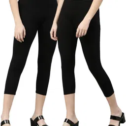 3/4th Capri leggings Women Black Capri-image-97
