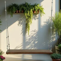 woodsworth from pepperfry Edelstal Mango Wood Swing In Tubbaq Finish image 1