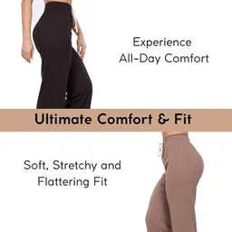 empracee Women Comfort Fit Beige Cotton Blend Trousers image 3