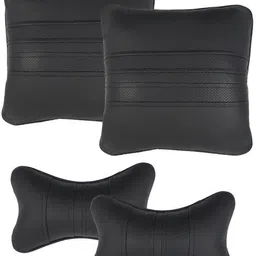 infinity fox Black Leatherite Car Pillow Cushion for Universal For Car-picture-27