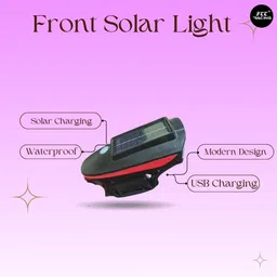 fcc racing Bicycle Aluminium Bottle Cage and Front Solar Light Combo Solar Charging Light & Bicycle Bottle Holder image 3