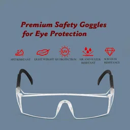 Polo Driving wrap around Eye Safety Goggles bio clear wrap around safety goggle for welding, dust protection. Laboratory, Wood-working, Power ToolSafety Goggle image 4