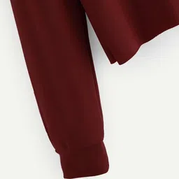 jhajii Women Printed Round Neck Cotton Blend Maroon T-Shirt image 3