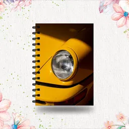 eva retail Yellow Car Print Spiral Wire Bound Notebook A5 Notebook Unruled 160 Pages image 1