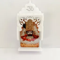 niya krafts Khatu Shyam Temple for Car Dashboard White Acrylic Decorative Showpiece - 8 cm-picture-23