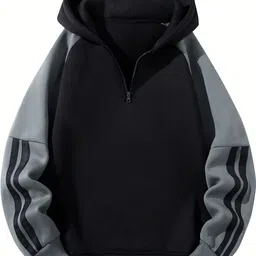 qutun Men Full Sleeve Color Block Hooded Sweatshirt-picture-47