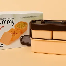 2 Tier Lunch Box for Office,School,BPA Free,Yummy Lunch Box with Free Spoon,Fork 3 Containers Lunch Box-image-82