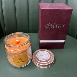 the lito Sand Brown Pearl Wax Candle 150gm Candle image 2