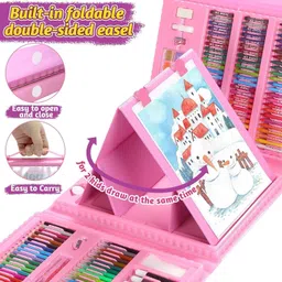 karp 208 Pcs Children Art Drawing Set for Kids Drawing and Painting Great Gift-Pink image 3