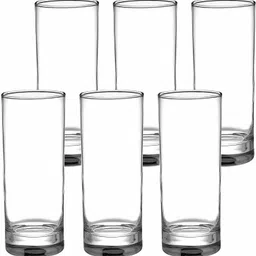 shipplier (Pack of 6) High Ball Tumbler Long Drink Glass for Drinking Water, Beer, Soda, Fresh Juice,Cocktail Long Drink Glass Glass Set Water/Juice Glass-picture-26