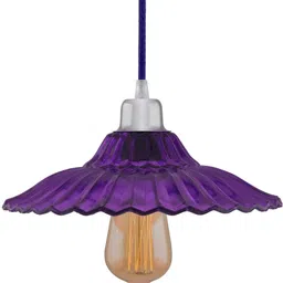 glowhere Purple Glass Industrial Pendant Light | Retro Edison Hanging Lamp for Home Pendant Lamp Ceiling Lamp image 3