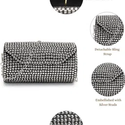 anekaant Party Silver Clutch image 3