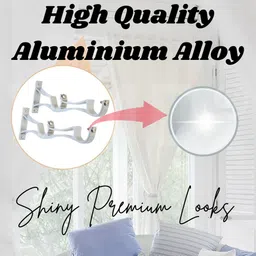 vmd Alu. Heavy dauble Curtain rod Support,(4 mm)Rod Rail Bracket, Rod rail Brackets Patti support, (20 CM) (Pack of 12) Shelf Bracket image 4