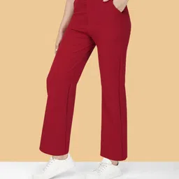 kronmenien Pack of 2 Women Regular Fit Multicolor Lycra Blend Trousers image 3