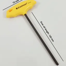 4mech CRV Steel Hardened and Tempered Eastman 4 mm T-Type Allen Key Allen Key Set image 2