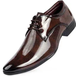 teeny step Formal Shoes For Men Brown Patent Shoes Walking Shoes For Men image 4