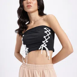 glitchez Casual Regular Sleeves Solid Women Black Top-picture-18