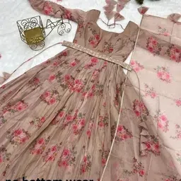 laher fashion Printed Georgette Stitched Anarkali Gown image 4