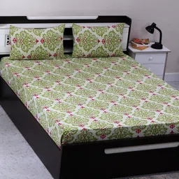 flipkart smartbuy 104 TC Cotton Double Jaipuri Prints Flat Bedsheet-picture-15