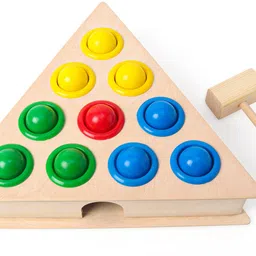 zokato Knock The Ball Toy With Hammer - Multicolor image 1