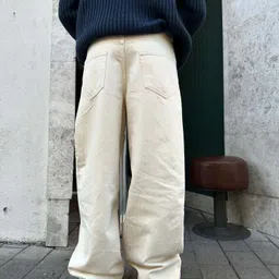 rusticblooms Men Loose Fit Mid Rise Beige Jeans image 2