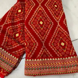 Printed Bandhani Georgette Saree-picture-33