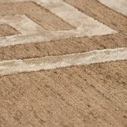 saraswati global Brown Abstract Blended Wool 5 ft x 7 ft Hand Tufted Carpet image 4