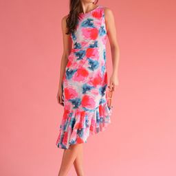 Globus Women Multi Ruffle Asymmetric Midi Party Dress-picture-32
