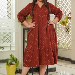 NANGALIA RUCHIRA Polka Dot Printed A-Line Midi Dress-picture-16