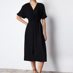 Trendyol Flared Sleeve A-Line Midi Dress-picture-8