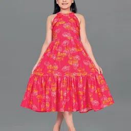 FASHION DREAM Floral Print Crepe A-Line Midi Dress-picture-23