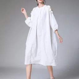 JC Collection Cold-Shoulder Sleeves Tie-Ups Detail A-Line Midi Dress-picture-14