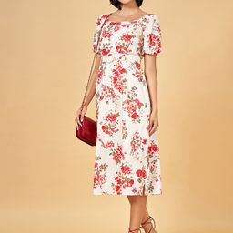 Honey by Pantaloons Floral Printed A-Line Midi Dress-picture-4