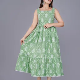 Mintmarie Floral Print A-Line Midi Dress-picture-16