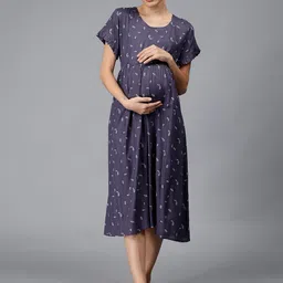 NIGHTSPREE Ethnic Motifs Print Maternity Empire Midi Dress-picture-28