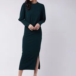 Zima Leto Green Sheath Midi Dress-picture-31