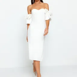 Trendyol Off-Shoulder Sheath Midi Dress-picture-40
